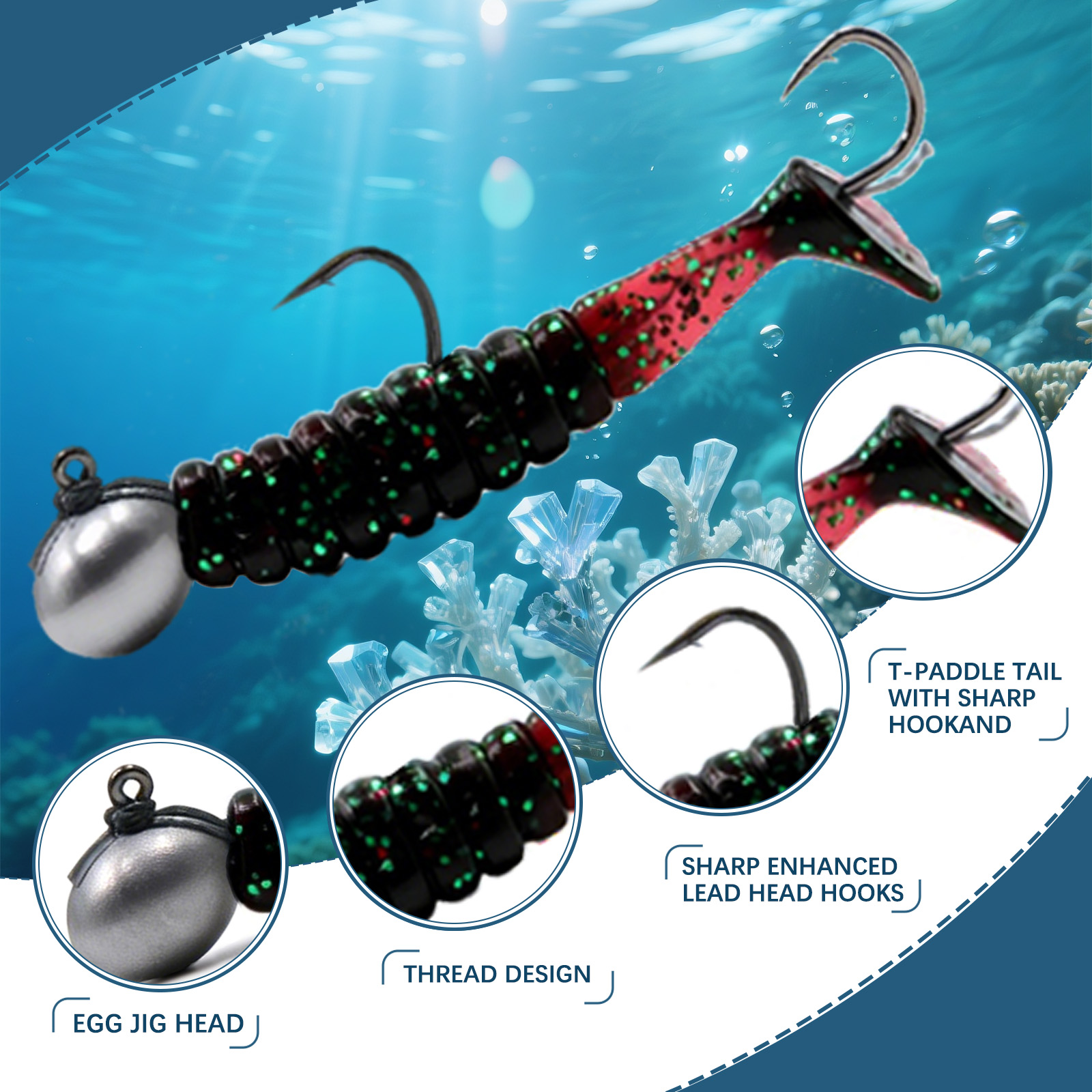 Набор из 5 мягких рыболовных п – обзор и цена Fishing Lure Swimbait